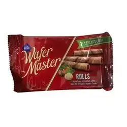 Wafer master roll with bazelnuts