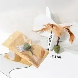 E559 catnip toy with a feathers.
