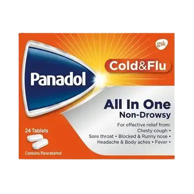 Panadol Cold & Flu All in One Non-Drowsy 24 Tablets _ gsk