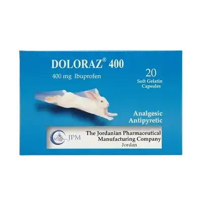 DOLORAZ (Ibuprofen 400mg) 20 Soft Gelatin Capsules _ JPM