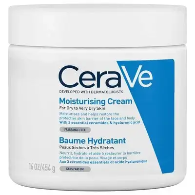 سيرافي كريم مرطب للبشرة الجافة 454g//CeraVe Moisturising Cream | 454g/16oz | Daily Face, Body & hand Moisturiser for Instant & Long-Lasting Hydration