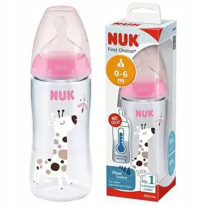NUK Anti-colic Bottle with Sensor 300ml Pink 0-6mc 10741926
