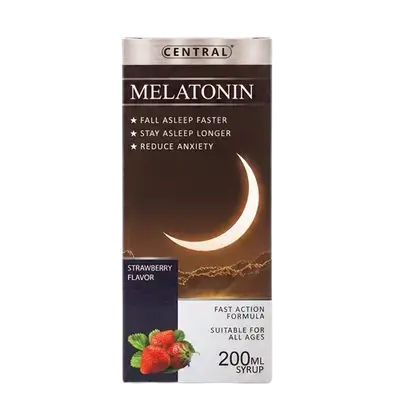 Melatonin 5mg Fast Action Formula with B6 5mg Syrup Strawberry Flavor 200ml _ CENTRAL