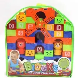 Plastic Building Blocks Toy With Bag And characters For Children