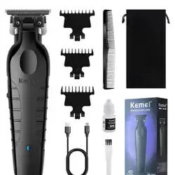 Professional Cordless Men's Shaver Beard Trimmer Hair Clipper T-Blade Haircut Machine, KM-2299