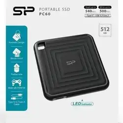 Silicon Power 512GB Portable SSD, Compact Pocket-Size USB 3.2 Gen 2 External Solid State Drive, Up to 540MB/s, PC60 Series