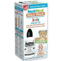 Neil Med sinus rinse kids starter kit for 2 age&up 30 premixed sachets