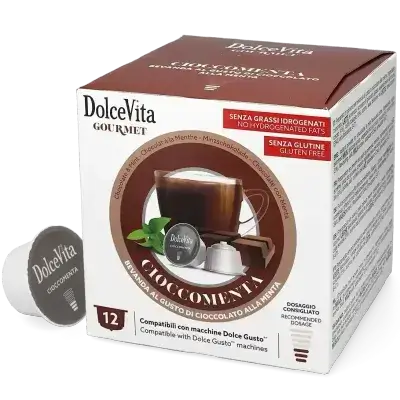 Dolce Vita Cioccomenta – Chocolate with Mint for Dolce Gusto – 12 Capsules