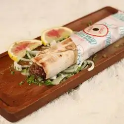 Iraqi Meat Kebab Sandwich On Charcoal