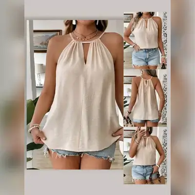 SHEIN LUNE Plus Size Apricot Color Casual Loose Camisole - 3XL