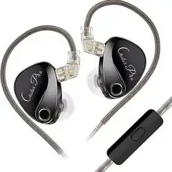 KZ Castor Pro IEM Headphone, Dual 10mm Dynamic Driver 3.5mm Plug AUX (Black)