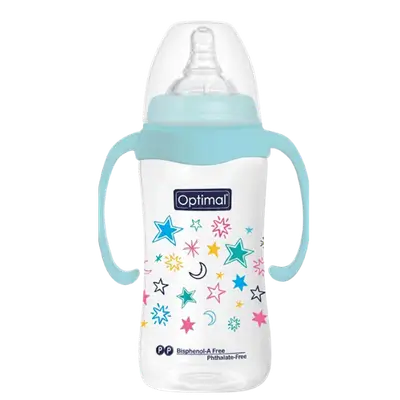 Anti-Colic Wide Round Silicone Nipple 6+ Months Medium Flow BLUE 300ml OPB-1031(B) _ Optimal