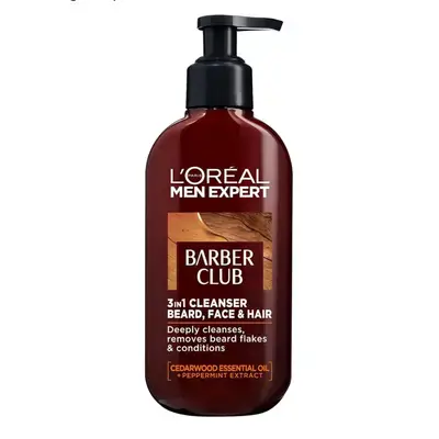 L'Oreal Men Expert Barber Club 3-In-1 Beard, Hair & Face Wash, 200 Ml