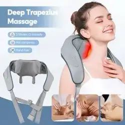 shoulder & neck massager electric vibrating trapezius muscle massage device , relax your muscles temperature control , stable and even heating , so that comfort from the neck to the whole body