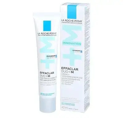 La Roche-Posay Effaclar Duo+M, Anti-Breakout Corrective Gel Moisturiser With Salicylic Acid & Niacinamide, Anti-Imperfections Triple Corrective Care, For Oily Blemish-Prone Skin, 40Ml