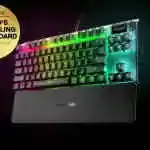 SteelSeries Apex Pro TKL HyperMagnetic Gaming Keyboard - Adjustable Actuation - Esports Tenkeyless - OLED Screen - RGB - PBT Keycaps - USB-C