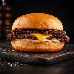 Caramelised beef burger