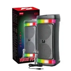 Kts-1861 Karaoke Double 6.5 Inch Party Speaker With Wired Microphone Tws Usb Tf Fm Speaker