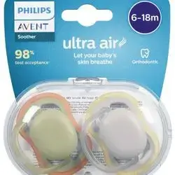Pacifier Ultra Air 6-18mth Neutral 2pcs