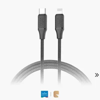 Brave BDC-47 Type-C to Lightning 30W Fast Charging Braided Cable (1M)