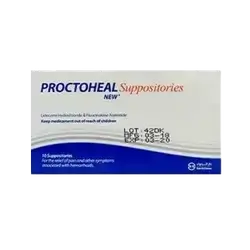 Proctoheal Suppositories (Lidocaine Hydrochloride & Fluocinolone Acetonide) 10 Supp _ Dar Aldawa