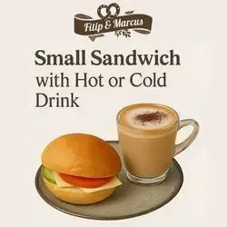 Small Sandwich With Hot Or Cold Drink