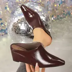 SHEIN Fashion Korean Style Square Toe Wedge Heel - Size: 37
