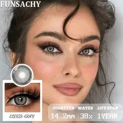 FUNSACHY Gray Contact Lenses 14.2mm Natural Soft Lenses Annual Disposable