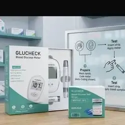 GLUCHECK Blood Glucose Meter with Test Strips (100 Strips / 2 Packs)