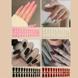 96pcs Ballet Matte Nail Wraps - Medium Length Press-On Nails