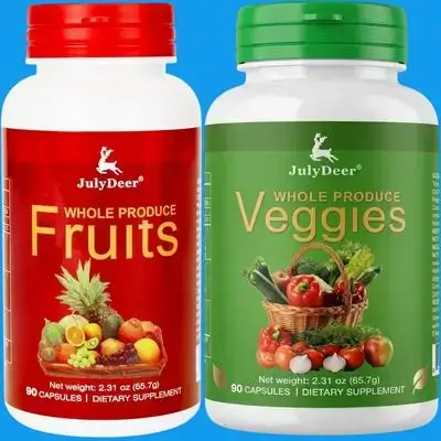 Fruits and Veggies, Freeze-dried, 2 Bottles (90x90) Capsules, Balance of Natural 16+18 Whole Fruits & Veggies Blend, Fresh Superfood Formula, with Vitamins and Minerals, 2 Bottles 180 Capsules Fruits and Veggies