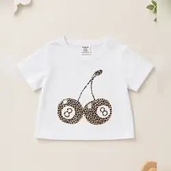 SHEIN Toddler Leopard Cherry Graphic Tee - 6-9 Months