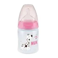 First Choice+ No Colic Silicone Feeding Bottle 0-6 Month 150ml pink _ NUK