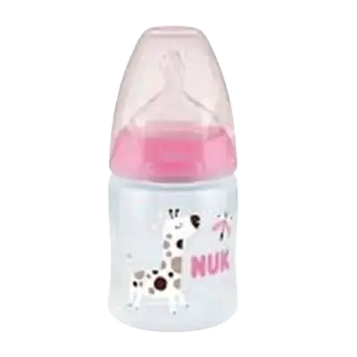 First Choice+ No Colic Silicone Feeding Bottle 0-6 Month 150ml pink _ NUK