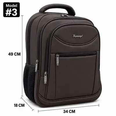 Flamingo Leather Backpack – Model #3, 4 Zippers