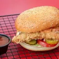Chicken Zinger Burger The Best Special With Sweet Chili Sauce