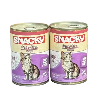 Snacky Grain-Free Beef Paté Wet Cat Food(2 pices)