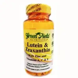 lutein & zeaxanthin with zinc and vitamins a,c,e support vision & eye health 30capsules _green field