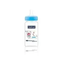 Glass Narrow Neck Feeding Bottle 160ml (+0) - Blue