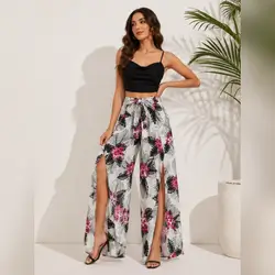 SHEIN VCAY Floral Print Two-Piece Set Tops and Pants - Large