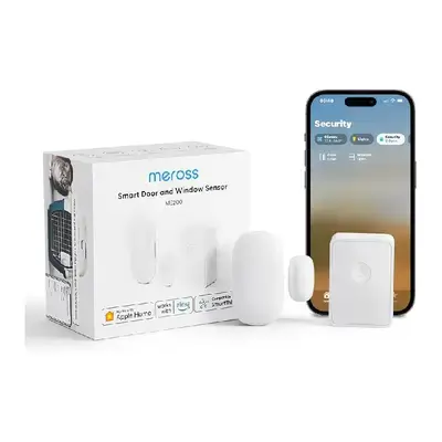 Meross Smart Door Window Sensor, Mini Contact Sensor for Security and Home Automation, WiFi Alarm System, Real-Time Alert, Works with HomeKit, Alexa, Google, SmartThings, Meross Hub Included Start Kit