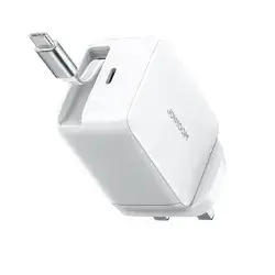 JOYROOM 67W GaN Charger with Retractable Cable UK-White
