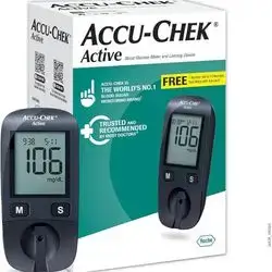 Accu-Chek Active Blood Glucose Glucometer Kit With Vial Of 10 Strips, 10 Lancets And A Lancing Device Free For Accurate Blood Sugar Testing