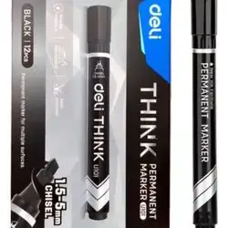 Set DELI THINK PERMANENT CHISEL MARKERS / Black