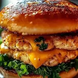 Double Chicken Burger With Cheese