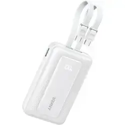 Anker Zolo Power Bank white Built-in Dual USB-C Cables, 10000mAh 35W Fast Charge Compact and Portable