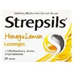 Strepsils Honey&Lemon (2, 4-Dichlorobenzyl alcohol, Amylmetacresol) 24 lozenges_reckitt