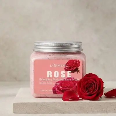 KORMESIC Rose Exfoliating Body and Face Scrub
