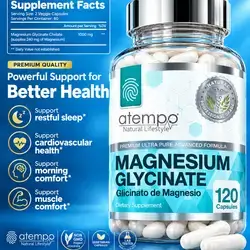 Magnesium Glycinate, 1000mg, Chelated, High Absorption Magnesium, Premium Quality, Relaxation, Stress Relief, Muscle Comfort, Heart & Bones, Magnesium, 120 Capsules Magnesium Glycinate