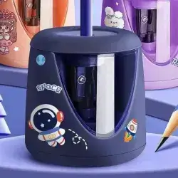 1pc Electric Pencil Sharpener Set; 1 Electric Pencil Sharpener +2 Replacement Tips +1 Sticker +1 Pencil Booster; Pink, 3 Seconds To Finish Sharpening; Save Time And Effort; Convenient And Fast